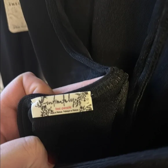 NWT Free People Call Me Later Black Long Sleeve Mini Dress Size Large - Picture 5 of 6